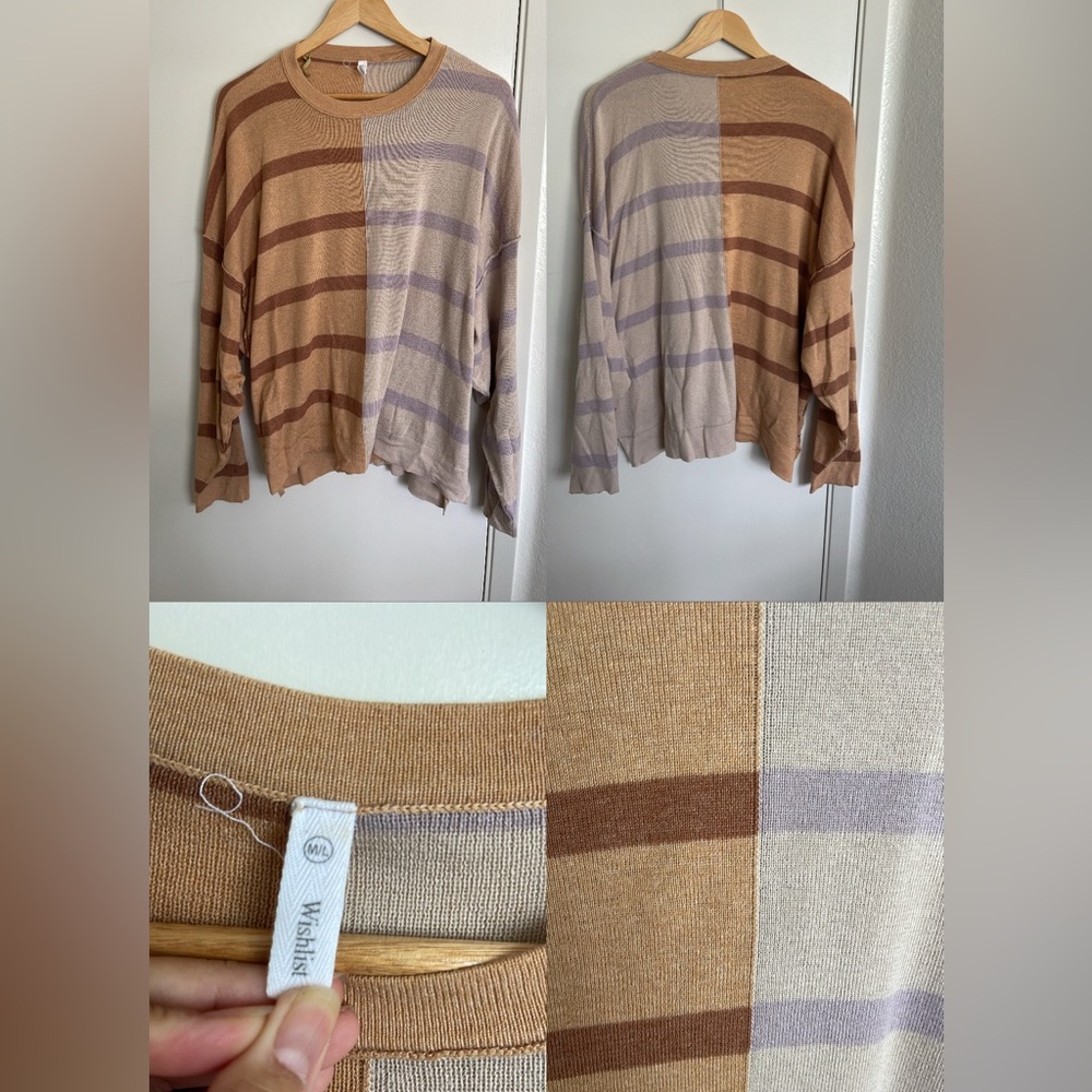 Two-toned striped sweater